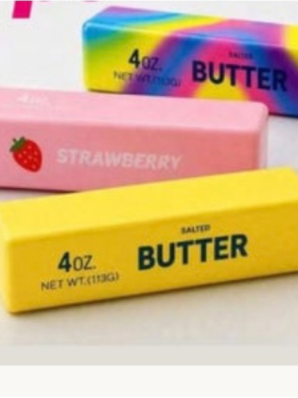 3 Butter SQUISHY- Yellow, Pink and Rainbow